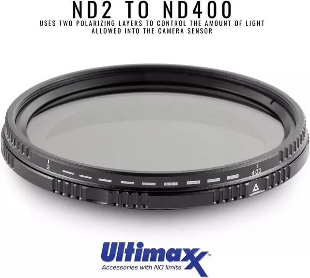 Main image of ULTIMAXX 55mm Variable Neutral Density Twisting Multi-Coated Filter ND2-ND400