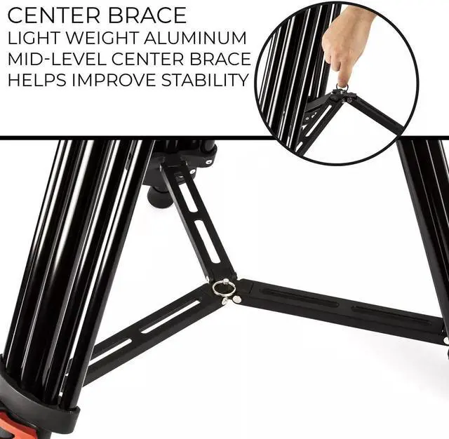 Alt view image 5 of 6 - 72" 180cm Portable Video Camera Tilt Tripod and Heavy Duty Dolly Bundle