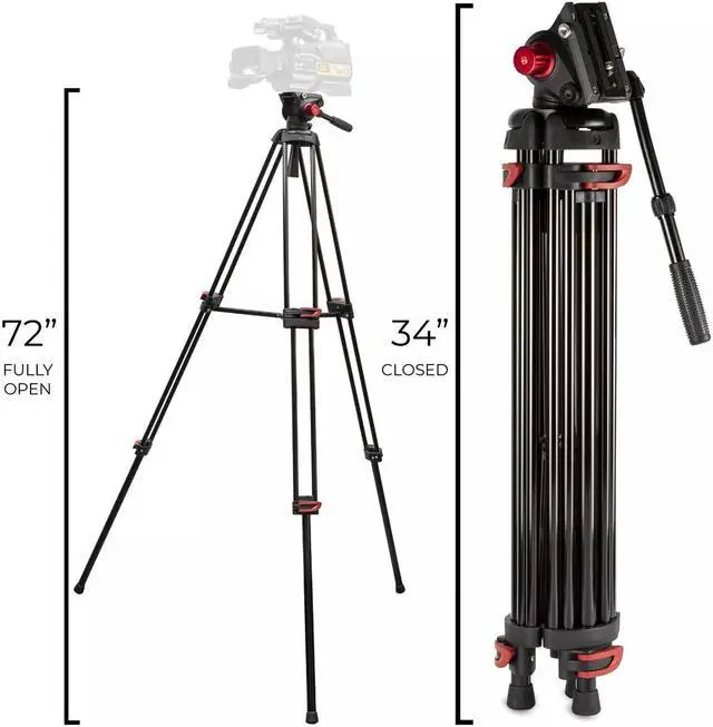 Alt view image 6 of 6 - 72" 180cm Portable Video Camera Tilt Tripod and Heavy Duty Dolly Bundle