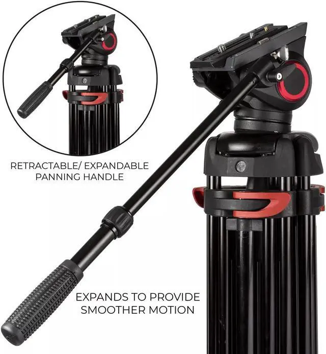 Alt view image 4 of 6 - 72" 180cm Portable Video Camera Tilt Tripod and Heavy Duty Dolly Bundle