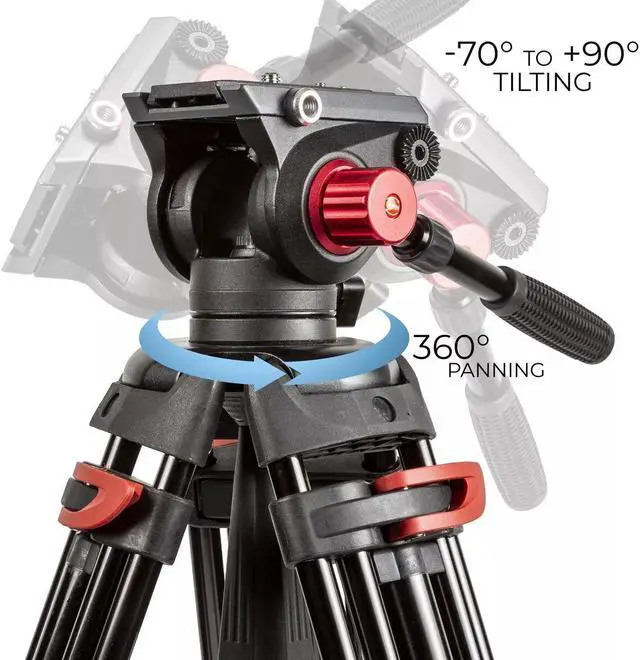 Alt view image 2 of 6 - 72" 180cm Portable Video Camera Tilt Tripod and Heavy Duty Dolly Bundle
