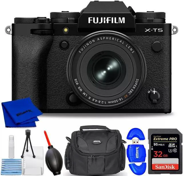 Main image of FUJIFILM X-T5 Mirrorless Camera with XF 16-50mm f/2.8-4.8 Lens (Black) 7PC Kit