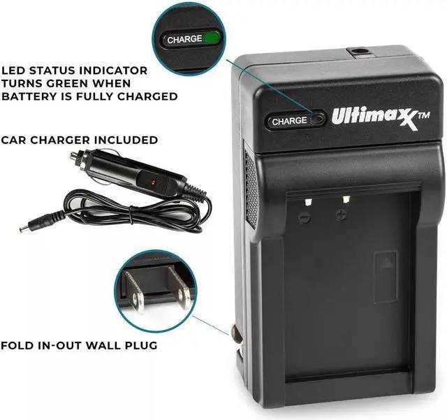 Alt view image 2 of 3 - ULTIMAXX AC/DC Rapid Home & Travel Charger for NP-BX1 with Sony Cyber-Shot M8