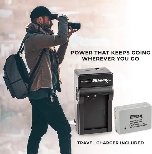 Alt view image 7 of 7 - Replacement NB-10L 1500mAh Lithium Ion Battery for Canon PowerShot G15 G16 G1 X