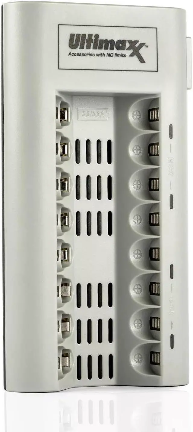 Alt view image 3 of 5 - ULTIMAXX Battery Charger for 8 AA AAA NiMH NiCD Rechargeable Batteries