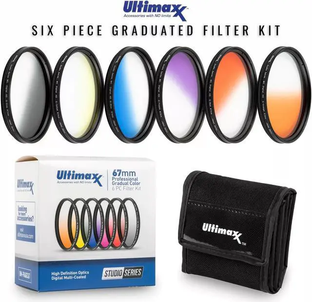 Main image of 67mm - Graduated Color Multicoated 6pcs Filter Set with Pouch for DSLRs Camera