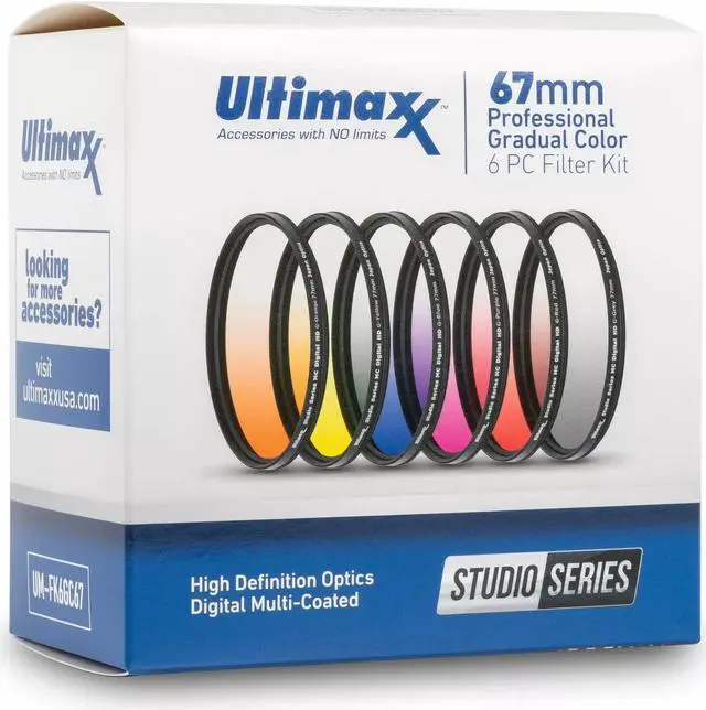 Alt view image 2 of 6 - 67mm - Graduated Color Multicoated 6pcs Filter Set with Pouch for DSLRs Camera