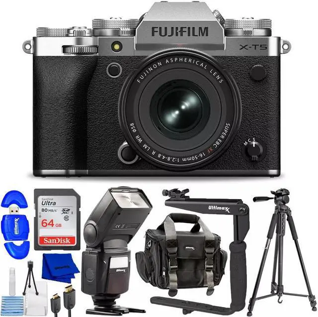 Main image of FUJIFILM X-T5 Mirrorless Camera with XF 16-50mm f/2.8-4.8 Lens (Silver) Bundle