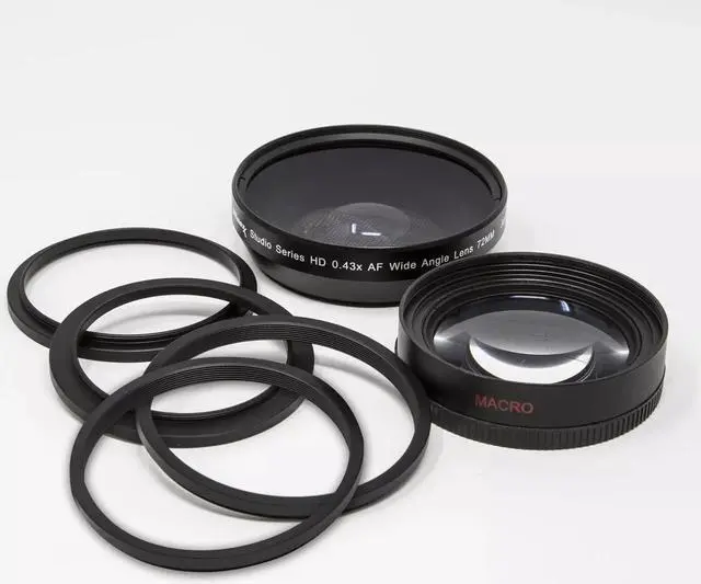 Alt view image 3 of 4 - ULTIMAXX 72mm 0.43x Wide Angle Lens with 62/72, 67/72, 77/72 Ring Adapters