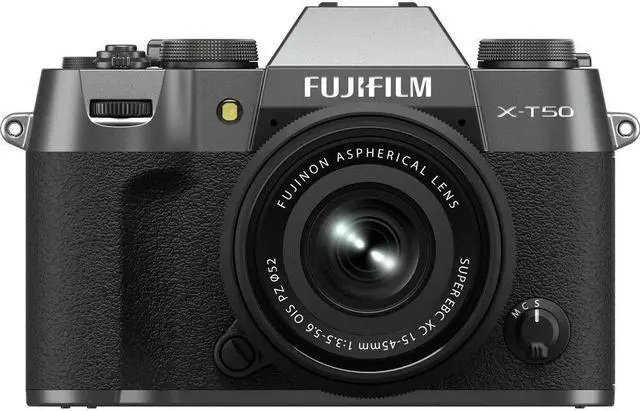 Alt view image 2 of 5 - FUJIFILM X-T50 Mirrorless Camera with 15-45mm Lens (Charcoal Silver) Bundle