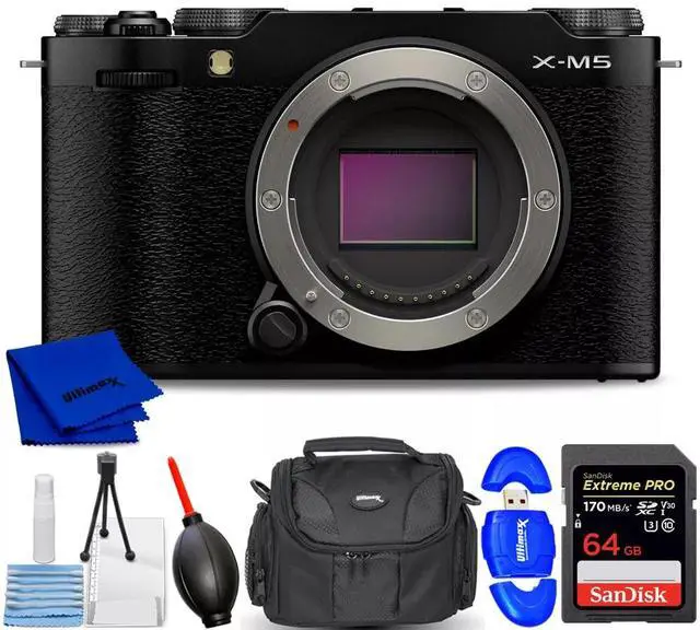 Main image of FUJIFILM X-M5 Mirrorless Camera (Black) 16900678 - 7PC Accessory Bundle