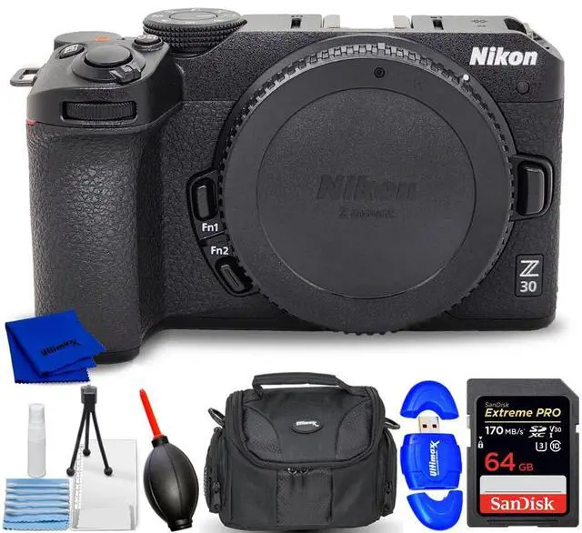 Main image of Nikon Z30 Mirrorless Camera (Body Only) 1737 - 7PC Accessory Bundle