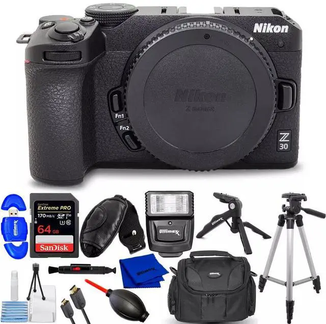 Main image of Nikon Z30 Mirrorless Camera (Body Only) 1737 - 12PC Accessory Bundle