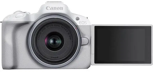 Alt view image 3 of 4 - Canon EOS R50 Mirrorless Camera w/ 18-45mm and 55-210mm Lenses (White)