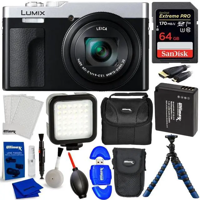 Main image of Panasonic TZ99/ZS99 Digital Camera (Silver) DC-TZ99E-S - 12PC Accessory Bundle