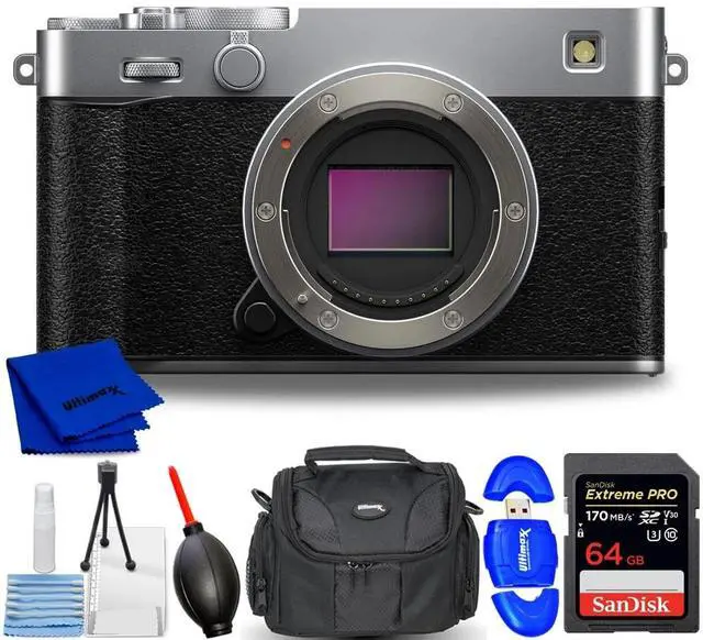 Main image of FUJIFILM X-E5 Mirrorless Camera Body (Silver) 16949923 - 7PC Accessory Bundle