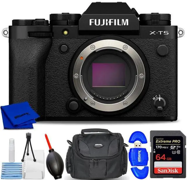 Main image of FUJIFILM X-T5 Mirrorless Camera (Body, Black) (KIT BOX) - 7PC Accessory Bundle