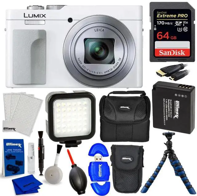 Main image of Panasonic TZ99/ZS99 Digital Camera (White) - 12PC Accessory Bundle