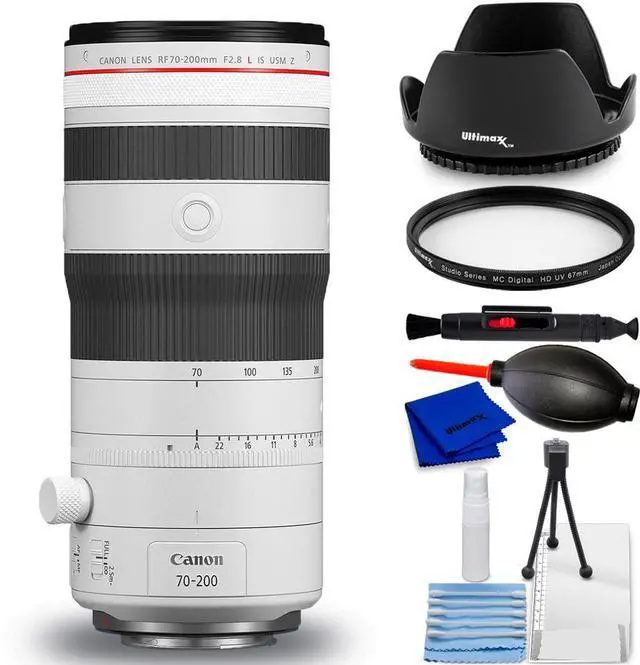 Main image of Canon RF 70-200mm f/2.8 L IS USM Z Lens (White) 6594C002 - 7PC Accessory Bundle