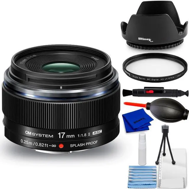 Main image of OM SYSTEM M.Zuiko Digital 17mm f/1.8 II (Micro Four Thirds) - 7PC Accessory Bundle