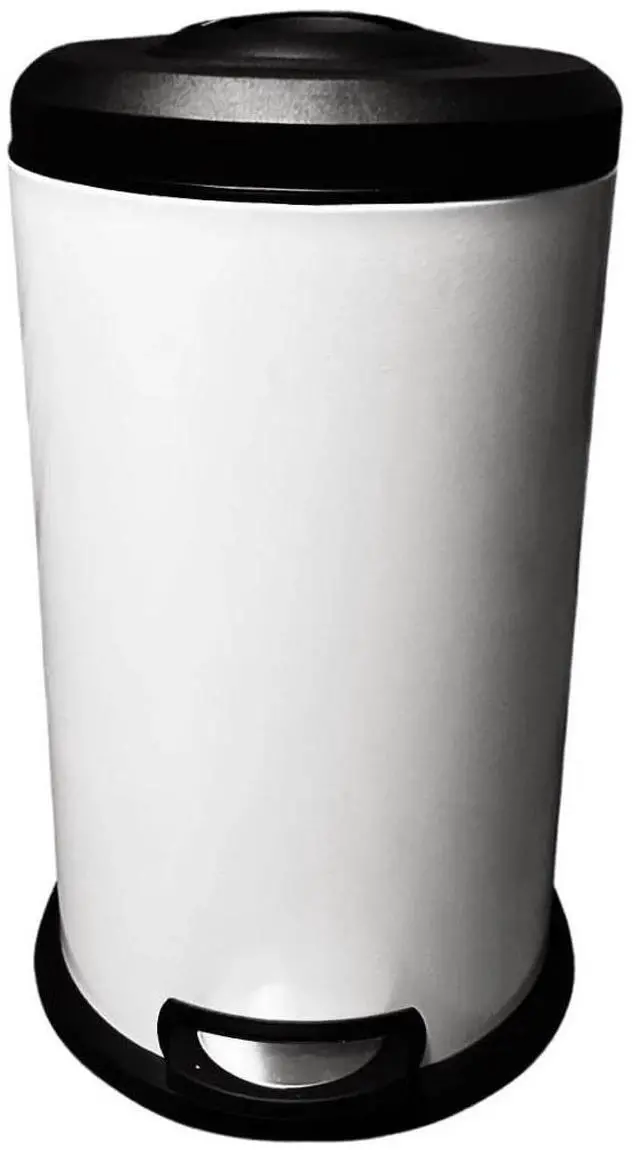 Main image of Ready Covers Premium Steel Garbage Trash Can Wastebasket with Compression White