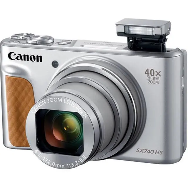 Alt view image 4 of 5 - Canon PowerShot SX740 HS Digital Camera (Silver) 2956C001 - Accessory Bundle