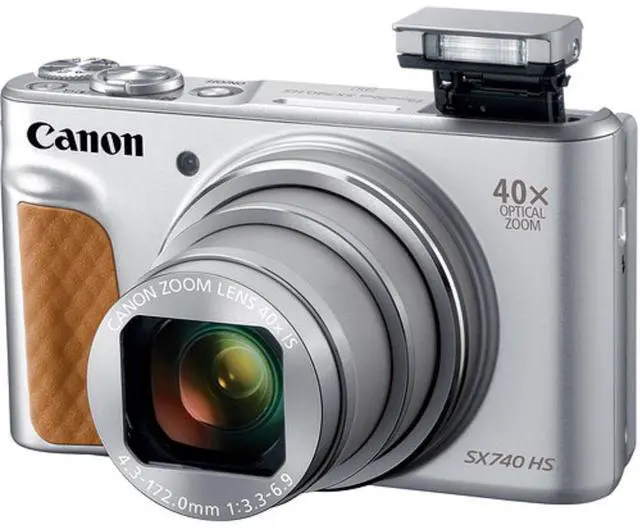 Alt view image 3 of 5 - Canon PowerShot SX740 HS Digital Camera (Silver) 2956C001 - 12PC Accessory Kit