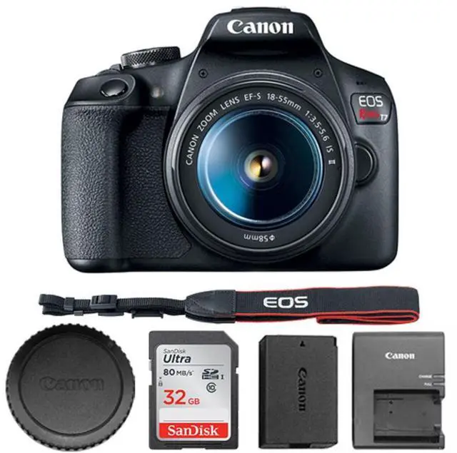 Main image of Canon EOS Rebel T7 DSLR with 18-55mm IS II 2727C002 + SanDisk Ultra 32GB SD