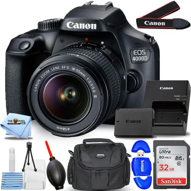 Main image of Canon EOS 4000D / Rebel T100 with EF-S 18-55mm III Lens - Essential 32GB Bundle