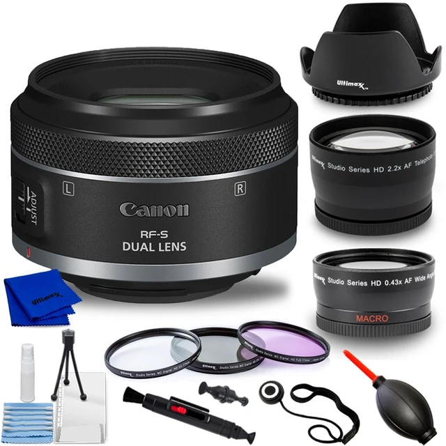 Main image of Canon RF-S 7.8mm f/4 STM Dual Lens 6795C002 - 10PC Accessory Bundle
