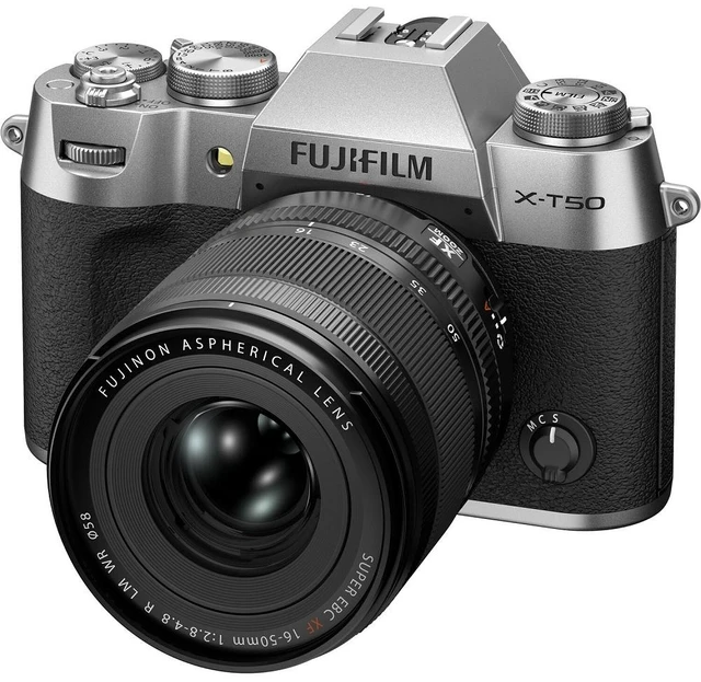 Alt view image 2 of 6 - FUJIFILM X-T50 Mirrorless Camera with XF 16-50mm f/2.8-4.8 Lens Silver - 7PC Kit