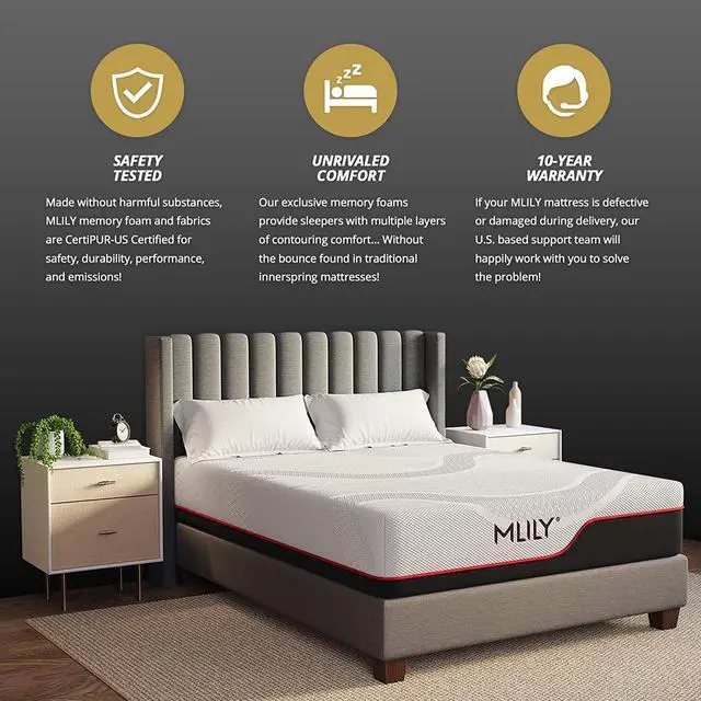 Alt view image 6 of 6 - MLILY Manchester United 12 Inch Medium Plush Memory Foam Sports Mattress | CertiPUR-US | | Made in USA