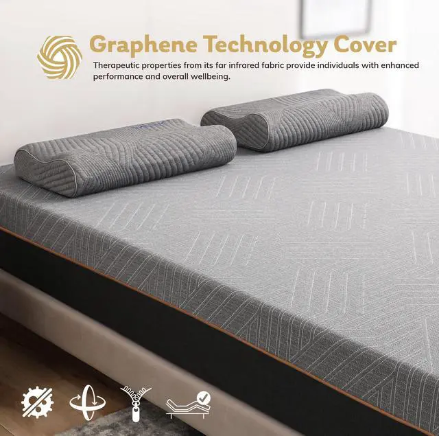 Alt view image 6 of 7 - MLILY EGO Copper 12 Inch Therapeutic Medium Copper Gel Infused Memory Foam Mattress, CertiPUR-US, Made in USA