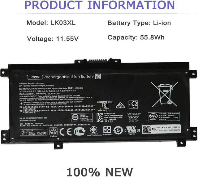 Alt view image 2 of 7 - LK03XL L09281-855 916814-855 Battery for HP Envy X360 15m-bp0xx bp1xx bq0xx bq1xx bq021dxcn0xxx cn1xxx cn0011dx cn0012dx cp0xxx cp0011dx 17m-ae0xx ae1xx ae111dx bw0xxx bw0013dx ce0xxx ce1xxx ce101