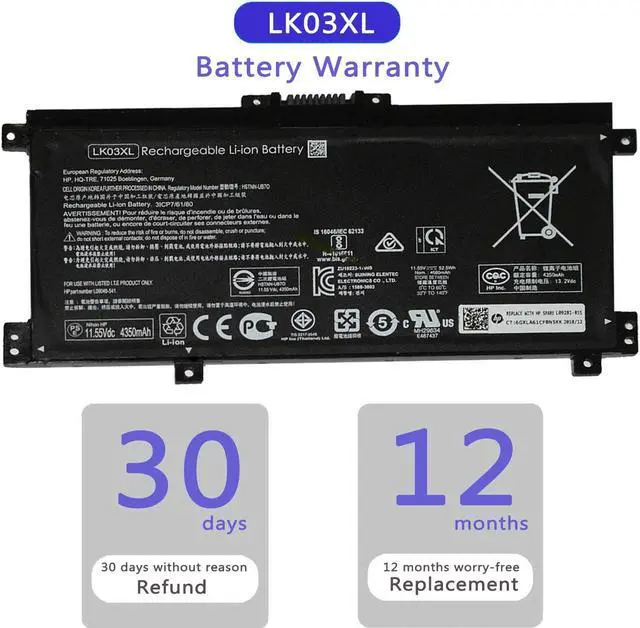 Alt view image 7 of 7 - LK03XL L09281-855 916814-855 Battery for HP Envy X360 15m-bp0xx bp1xx bq0xx bq1xx bq021dxcn0xxx cn1xxx cn0011dx cn0012dx cp0xxx cp0011dx 17m-ae0xx ae1xx ae111dx bw0xxx bw0013dx ce0xxx ce1xxx ce101