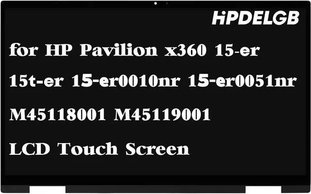 Main image of Replacement for HP Pavilion x360 15-er 15t-er 15-er0010nr 15-er0051nr 15-er0056cl 15-er0075nr 15-er0151nr M45118-001 M45119-001 1080P IPS LCD Touch Screen Display Assembly Bezel with Board
