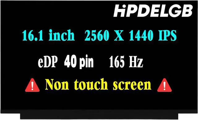 Main image of NUOLAISUN Replacement for HP Omen 16-B0005DX 16-e0004AX 16-k0023dx M54741-001 M62235-001 NE161QHM-NY1 16 inch 165Hz QHD 2K 2560x1440 IPS 40Pin LCD Display Screen Replacement Panel Non-Touch Screen