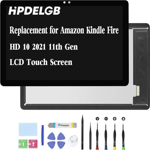 Main image of NUOLAISUN Replacement for Amazon Kindle Fire HD 10 2021 11th Gen LCD led Screen Display Touch Digitizer Assembly (Black)