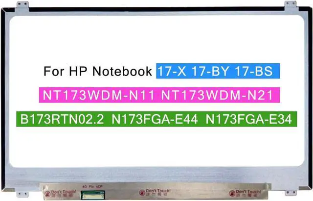 Main image of NUOLAISUN 17.3" LCD New Screen Replacement for HP Notebook 17-X 17-by 17-BS NT173WDM-N11 NT173WDM-N21 B173RTN02.2 N173FGA-E44 N173FGA-E34 Non-Touch Display Panel HD+ 1600x900 30 pin