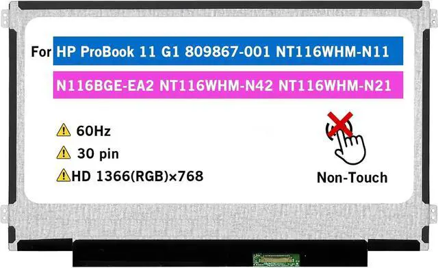 Main image of NUOLAISUN 11.6" LCD Screen Replacement NT116WHM-N11 N116BGE-EA2 for Dell ChromeBook 11 3100 CB1C13 3120 3180 FGF20 0FGF20 P22T P26T P29T P29T001 Display Panel HD 30 pin Non-Touch (Side Tabs)