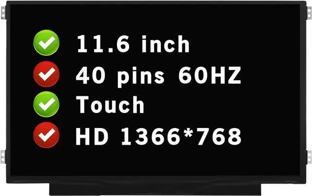 Main image of NUOLAISUN Screen Replacement for HP Chromebook 11 G8 EE 11.6" HD 1366x768 40 pin LCD Touch Screen Display Panel