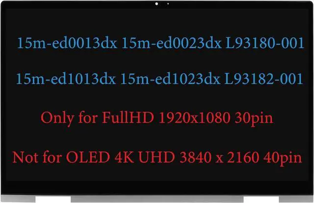 Main image of NUOLAISUN 15.6" Replacement for HP Envy x360 15-ed 15m-ed 15m-ed0013dx 15m-ed0023dx 15m-ed1013dx 15m-ed1023dx 15-ed0047nr L93182-001 L93180-001 LCD FHD Touch Screen Digitizer Assembly Bezel