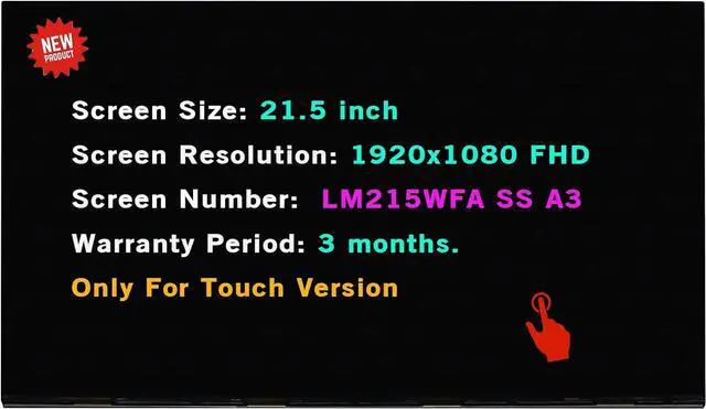 Main image of LM215WFA(SS)(A3) Screen Replacement LM215WFA-SSA3 for HP 22-D 22-df0023w LCD Screen Display Repair LM215WFA SS A3 1920×1080 (FHD) (Touch Version)