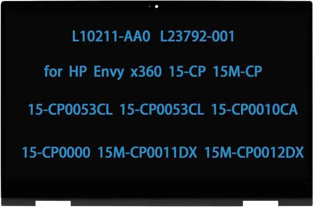 Main image of NUOLAISUN L23792-001 Screen Replacement for HP Envy X360 15-CP0053CL 15M-CP0011DX 15M-CP0012DX 15-CP 15M-CP 15Z-CP000 15.6" LCD Touch Screen Display Digitizer Assembly FullHD(1920 * 1080)