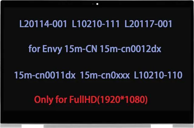 Main image of L20114-001 Screen Replacement for HP Envy x360 15m-CN 15m-cn0012dx 15m-cn0011dx 15m-cn0xxx 15T-CN100 15T-CN000 LCD Touch Screen Digitizer Bezel Assembly FullHD L10210-111 L20117-001 L10210-110