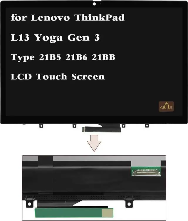 Main image of NUOLAISUN Replacement for Lenovo ThinkPad L13 Yoga Gen 3 Type 21B5 21B6 21BB 21BC 21B9 21BA 5M11F25320 5M11F25319 5M11F25321 21B5003TUS 21B90015US LCD Touch Screen Bezel Display Digitizer Assembly
