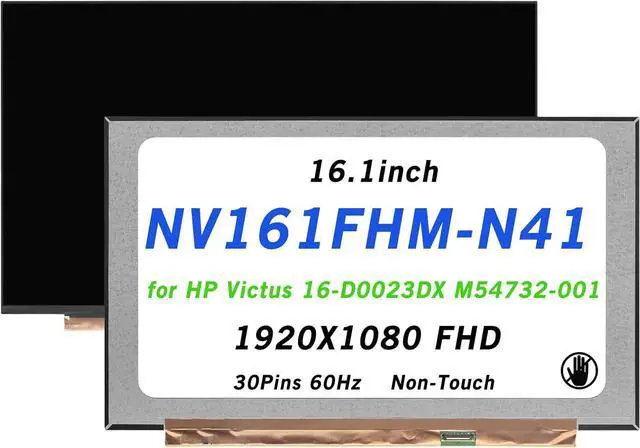 Main image of NUOLAISUN Compatible with NV161FHM-N41 NV161FHM N41 16.1inch 1920X1080 FHD 30Pins 60Hz LCD LED Display Screen Replacement Panel for HP Victus 16-D0013DX 16-D0023DX 16-A0020NR M54732-001(Non-Touch)