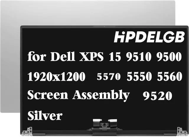 Main image of NUOLAISUN Replacement for Dell XPS 15 9510 9520 9530 9500 Precision 5550 5560 5570 LCD Display Screen Assembly 15.6" 1920x1200 IPS Non-Touch Silver