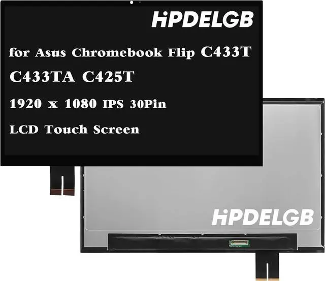 Main image of NUOLAISUN Replacement for Asus Chromebook Flip C433T C433TA C425T LCD Touch Screen Assembly 14.0" FHD 1920 x 1080 IPS 30Pin IPS