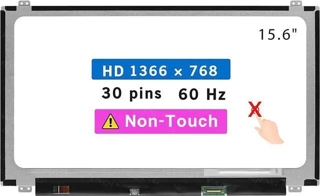 Main image of NUOLAISUN 15.6" Screen Replacement for HP 15-DB0011DX HD 1366 * 768 30 pins 60HZ LCD Non-Touch Display Panel